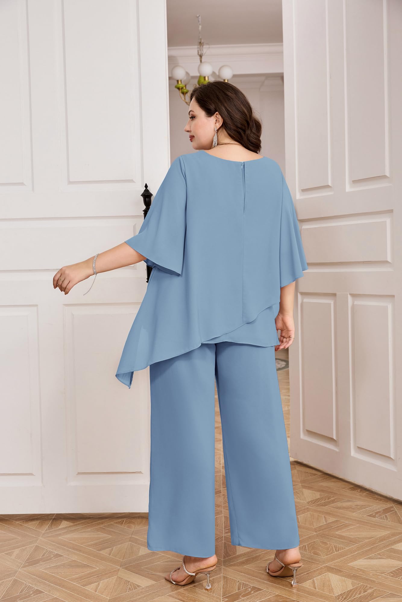 Hanna Nikole Femme Grande Taille Ensemble 2 Pièces Pantalons Costume De Soirée Cocktail Chemise Et Taille Haute Costume