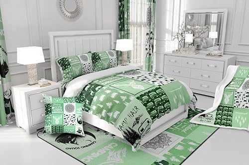 Miniatura 6 de Manfei Sábana bajera ajustable de camping para caravana, tamaño matrimonial, funda de cama con 2 fundas de almohada, juego de ropa de cama de