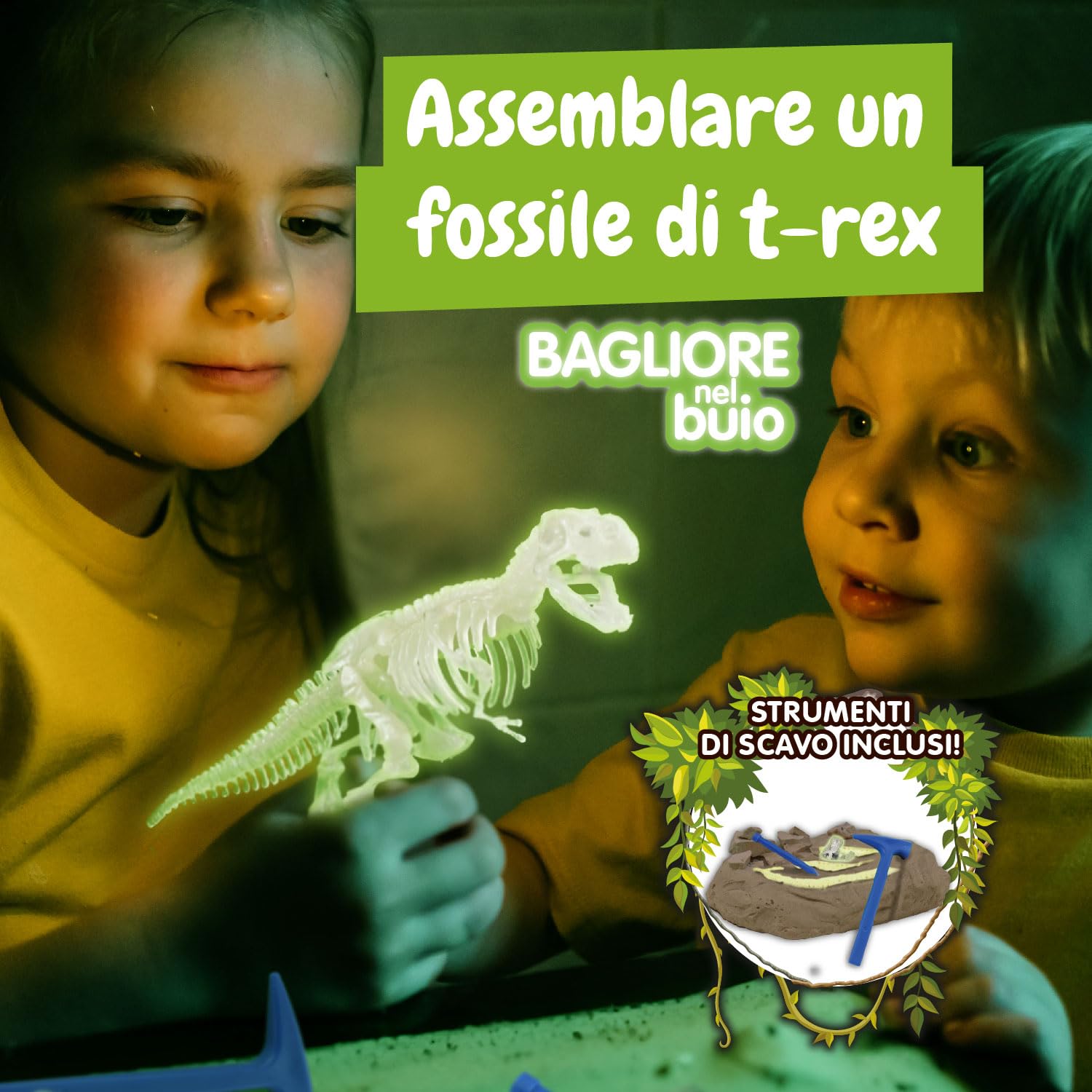 Science4you Kit Dinosauri T-Rex - Fossili da Scavare Che Si Illumina al Buio, Gioco di Dinosauro per Bambini +6, Dinosauro Giocattolo da Construire, Giochi, Regalo per Bambino y Bambina 6+ Anni