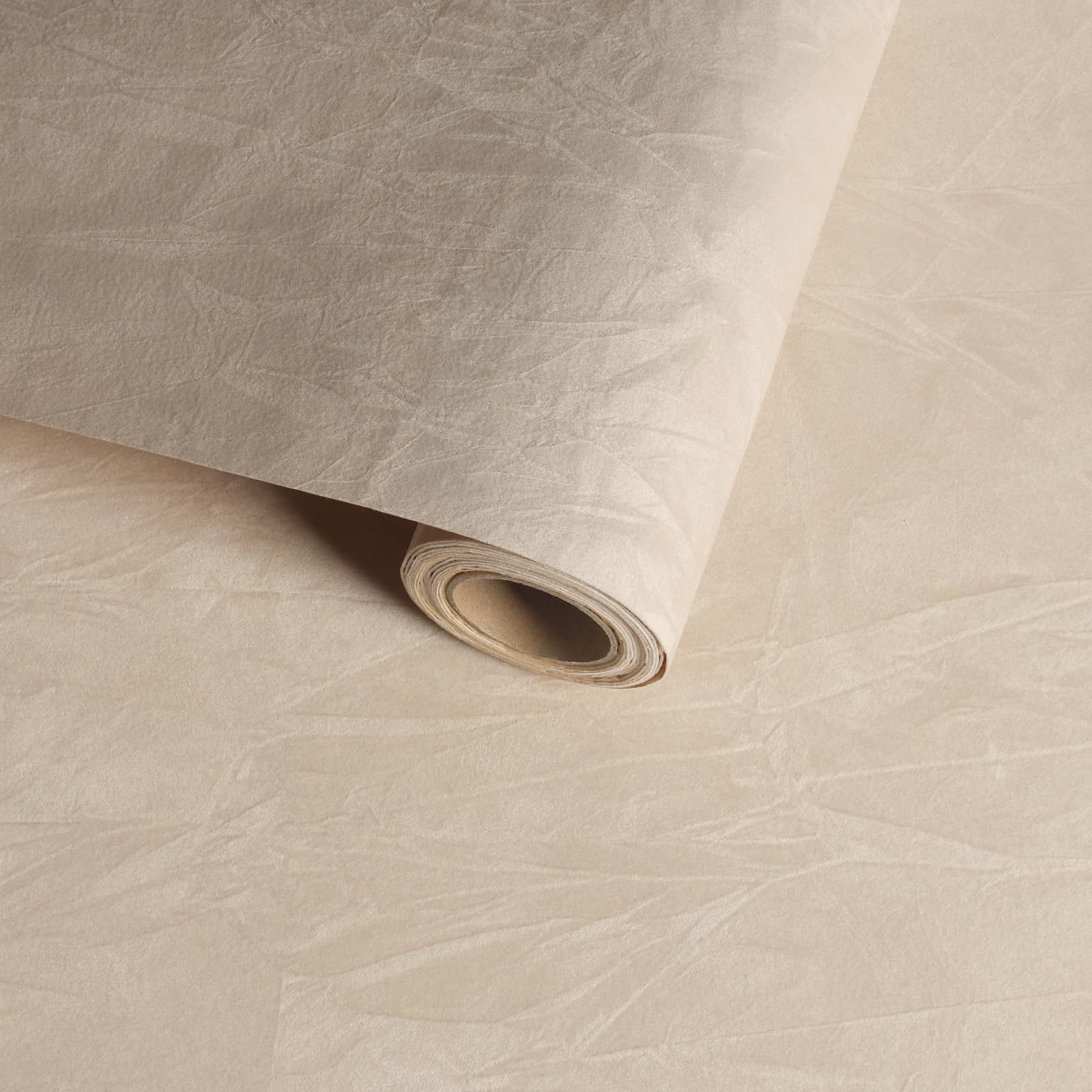 VaryFloral Velvet Peel and Stick Beige Wallpaper 30cm×300cm Soft Fabric Contact Paper Sticky Back Plastic Vinyl Wrap for Furniture Jewellery Box Dressers Cream Beige Wallpaper for Bedroom Crafts