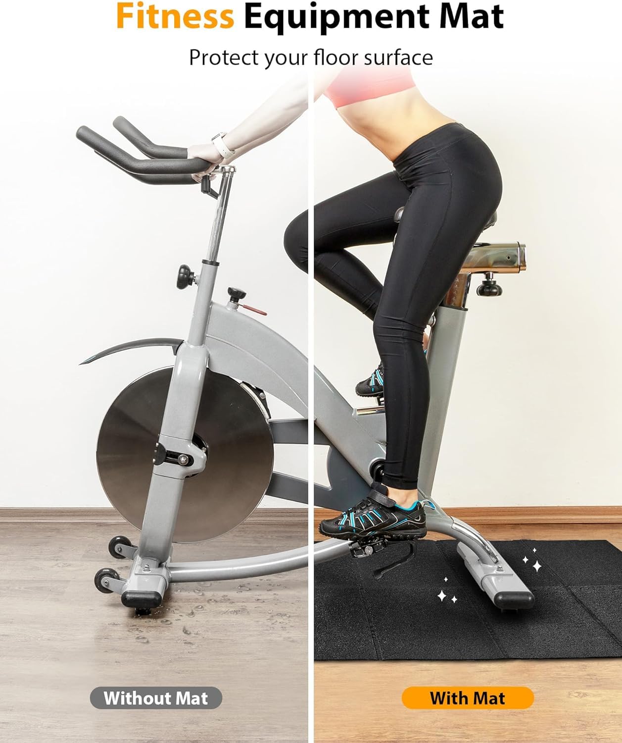 Tapete plegable de goma para caminadora, tapete para bicicleta estática con absorción de golpes, impermeable, antideslizante, para proteger el suelo para gimnasio en casa