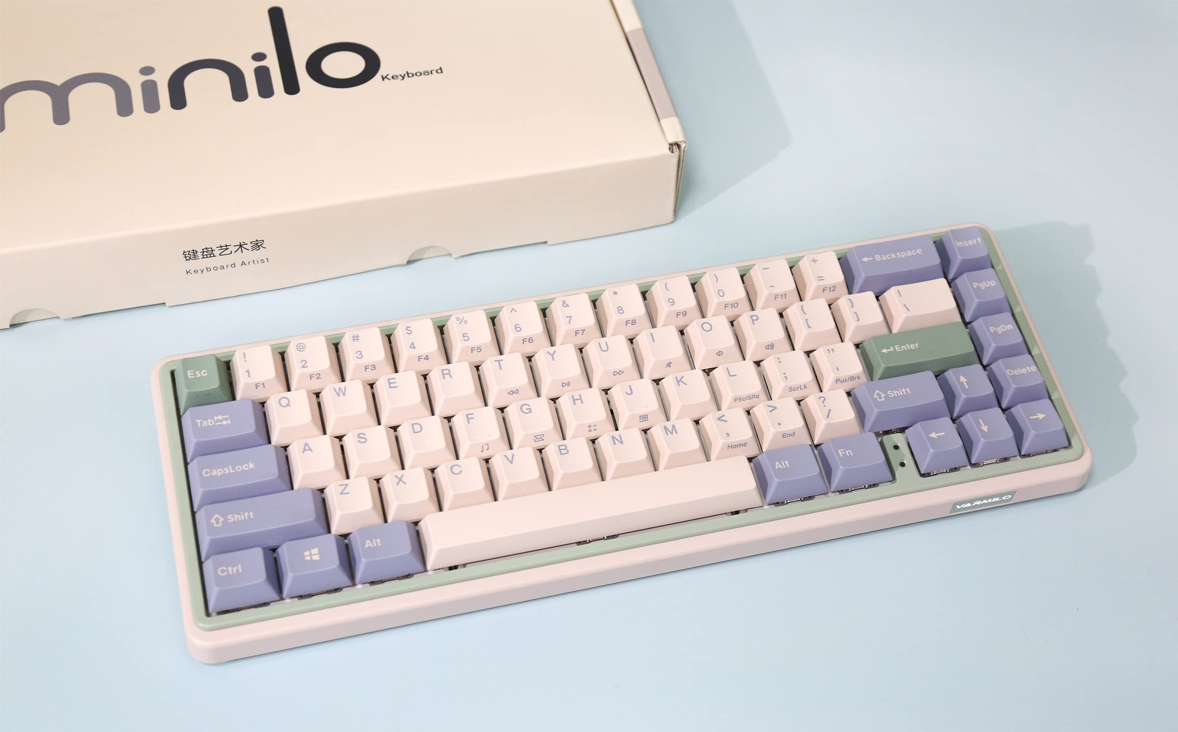Amazon.com: Varmilo Minilo VXT67 Eucalyptus 65% Hotswap Triple