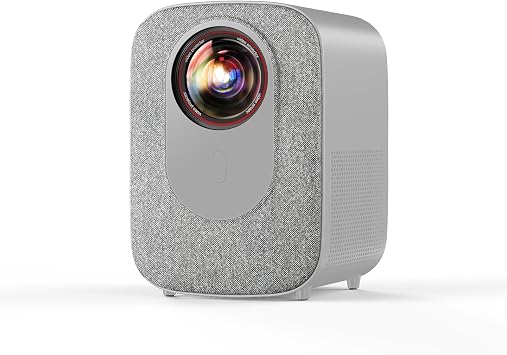 [Official Licensed APPs] 4K Projector with Wifi and Bluetooth, Outdoor Portable Projector, Compatible with Netflix,One-click Focus & 4P Keystone, Smart Proyector Jimveo E28 2026 UpgradedGrey