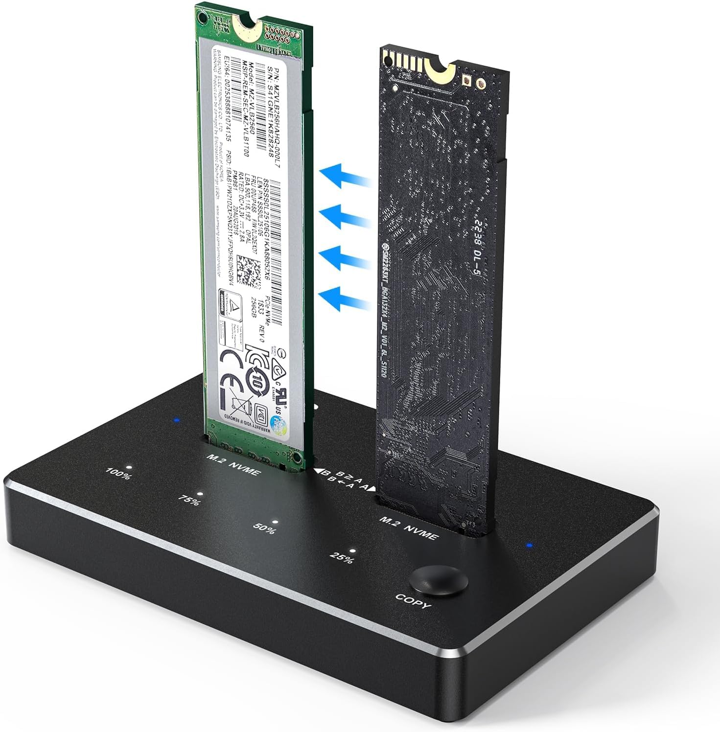 Tobo USB C to NVME Docking Station for M2 SSD M Key Hard Drives Enclosure, Tool Free Aluminum External Hard Drive Cloner with 10 Gbps USB3.1 Gen2 Type-C Adaptor-image-12
