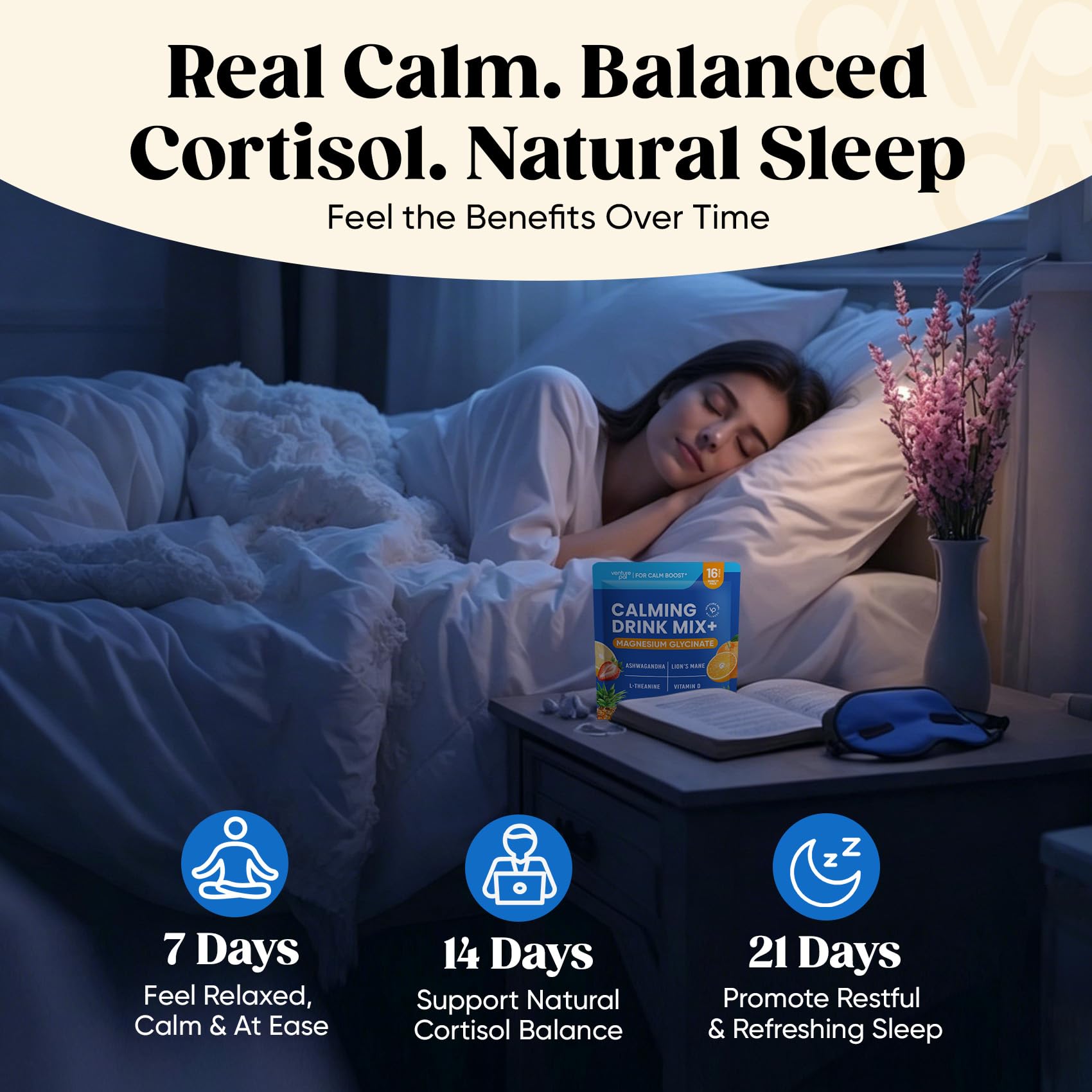 Venture Pal Calm Drink Mix, Sugar Free Cortisol Reducer & Sleep Aid — Amazon image 4