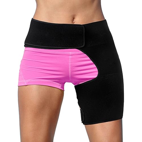 Soporte de cadera e ingle, soporte de cadera Ortho Wrap para ciática para mujeres y hombres, manga de compresión para muslos para facilitar la