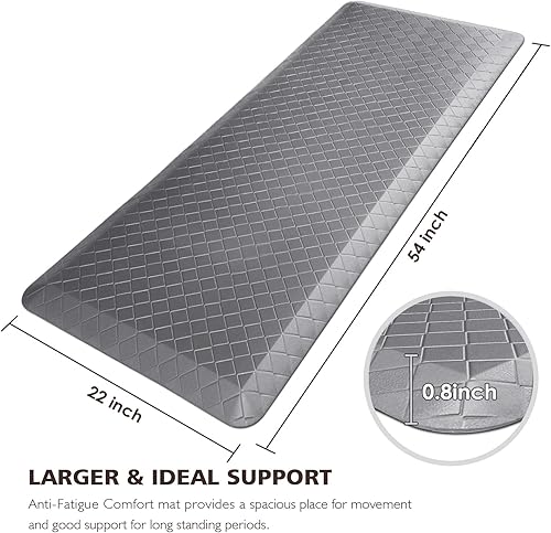 Vista 130 de HappyTrends - Tapete acolchado antifatiga de 17.3 x 28 pulgadas, grueso, impermeable, antideslizante, resistente, ergonómico, cómodo, para cocina