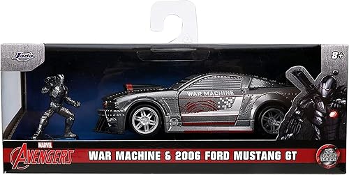 Miniatura 4 de Jada Toys Marvel 1:32 2006 Ford Mustang GT - Auto fundido a presión con figura de máquina de guerra de 1.65 pulgadas, juguetes para niños y adultos