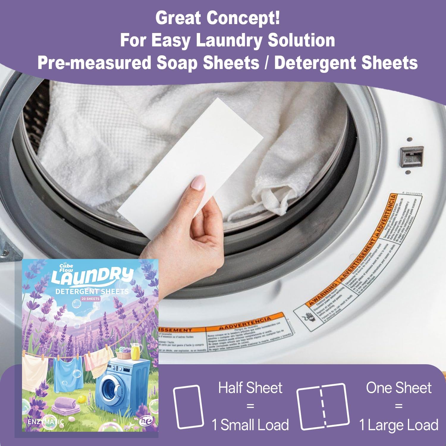Laundry Deternt Sheets, Lavender Scent - 40 Loads |Effective &