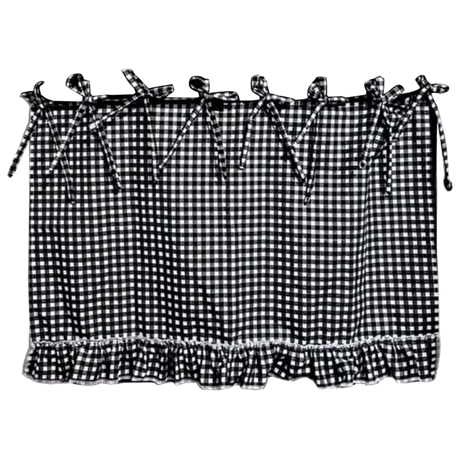 HZBB Fabric Oven Curtain with Ribbon Ties and Ruffled Edges for Dishwashers Under Kitchen Sinks Ruffled Oven Cover