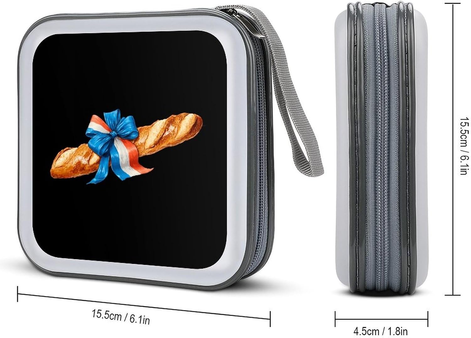 France French Bread Flag CD Case Wallet Portable DVD Holder Organizer Box image 2