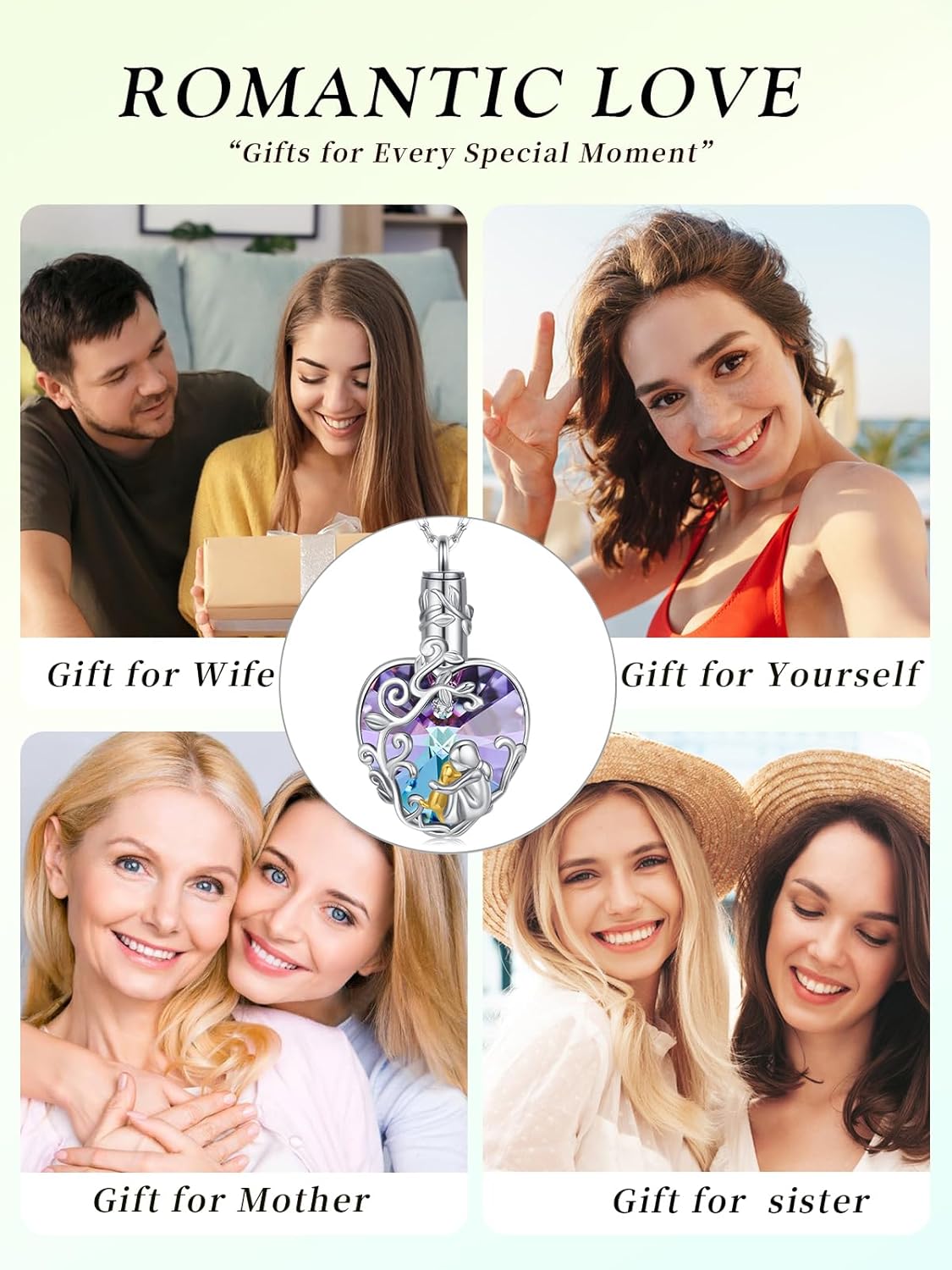 JUSTKIDSTOY Dog/Cat/Hummingbird Urn Necklace for Ashes S925 Sterling Silver Heart Cremation Jewelry Keepsake Memorial for Women