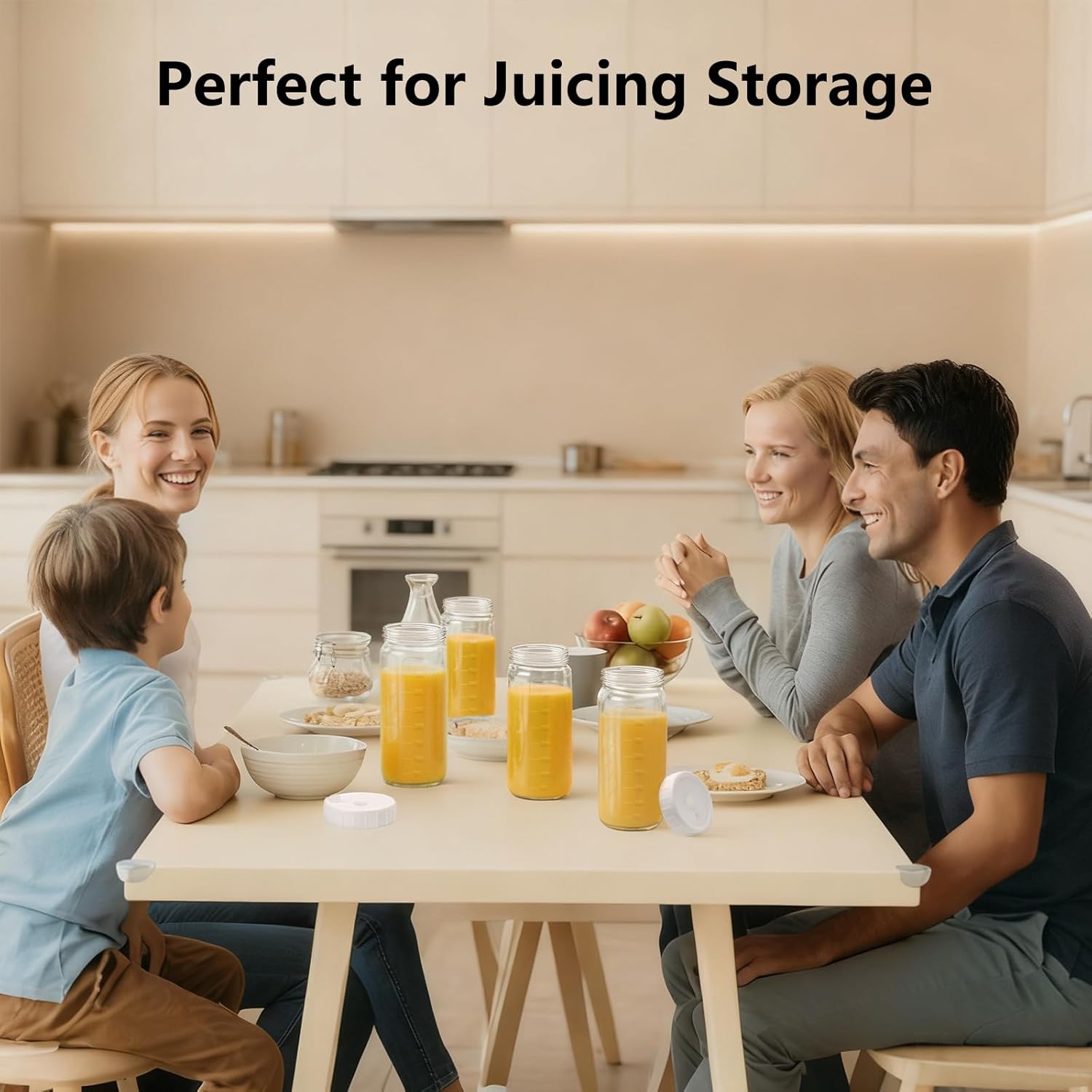 Ruckae 16oz 10 Pack Glass Juice Bottles with Dual Scale, Reusable Glass Bottles with Hole Lids and Straws Mason Jar for Juicing, Smoothies, Kombucha - Water Bottle for Fridge or Gym (Transparent) - Image 8