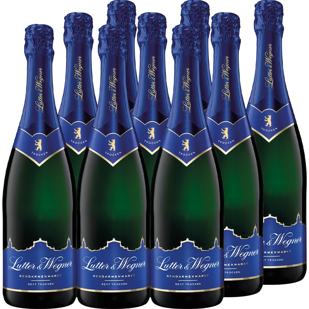 Lutter & Wegner Gendarmenmarkt Sekt, Trocken (9x0,75l) Set, Dry - erfrischend feinherb und süffig, sehr gehaltvoll und rund