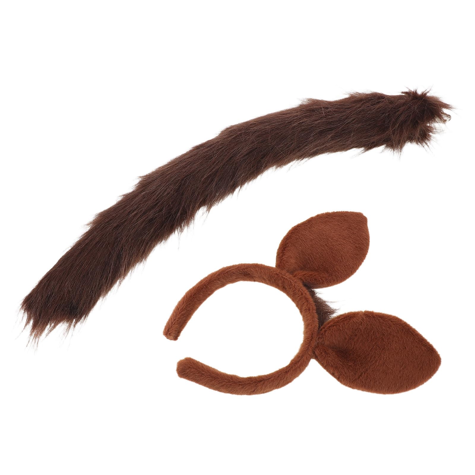 Tofficu 4 Juegos Diadema de Disfraz Orejas de Caballo de Peluche Marrón para Cosplay y Actuaciones Escolares Diseño Realista y Material Suave de Felpa
