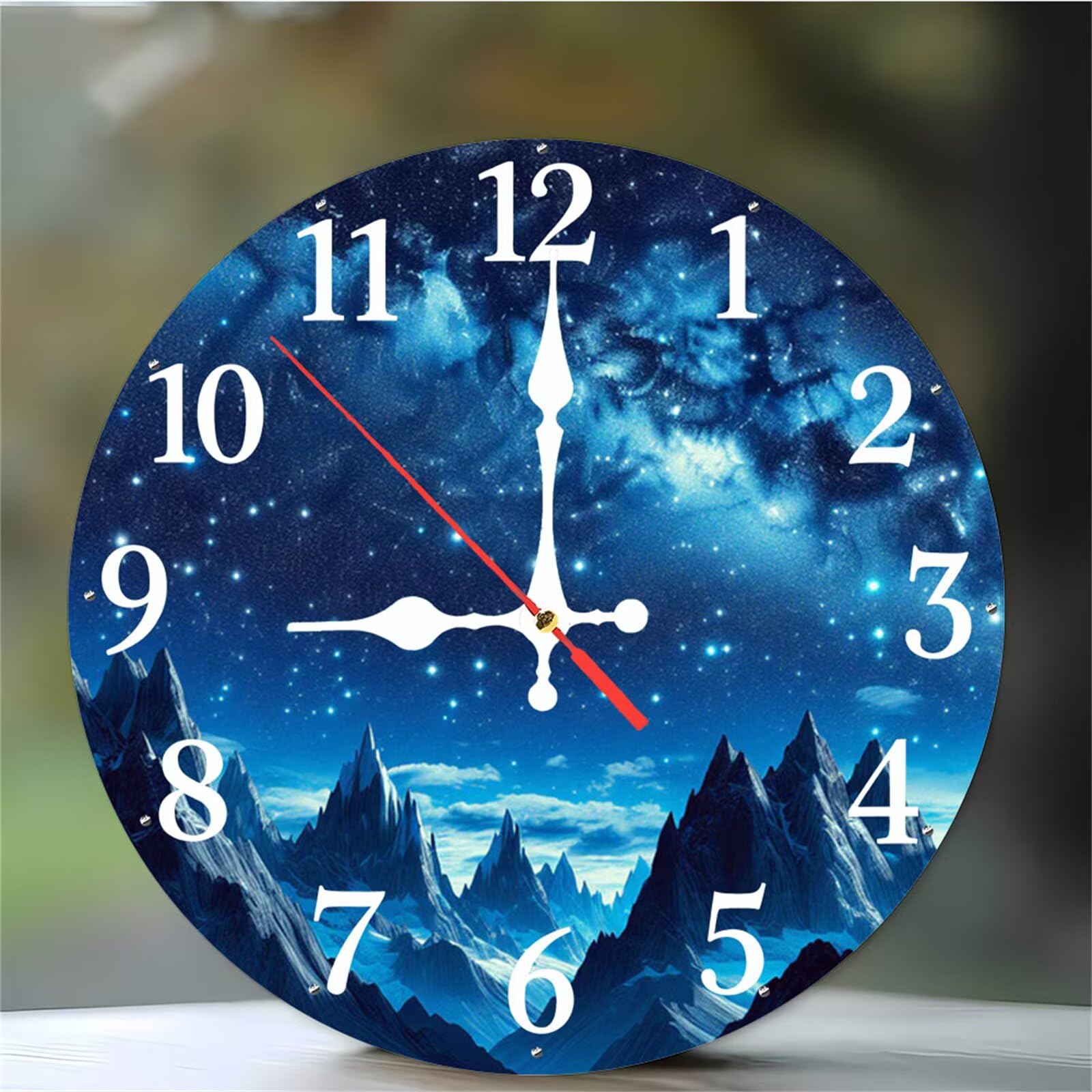 Horloge murale silencieuse 12 pouces avec chiffres arabes pour décoration de salon