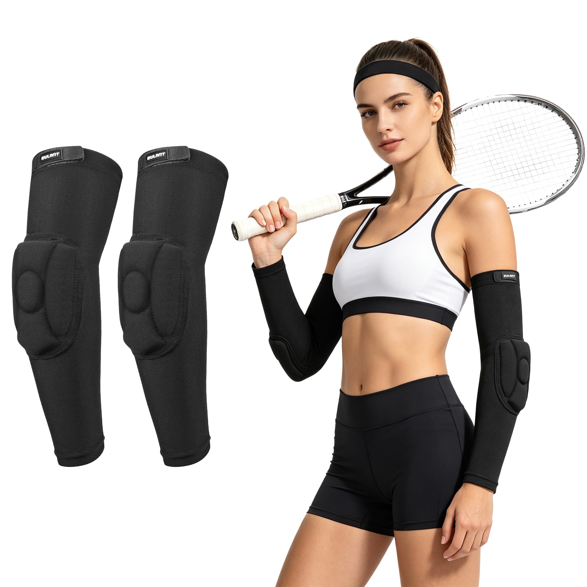 EULANT Stretchy Goalkeeper Elbow Pads,Padded Arm Sleeves for Basketball,M — image 1