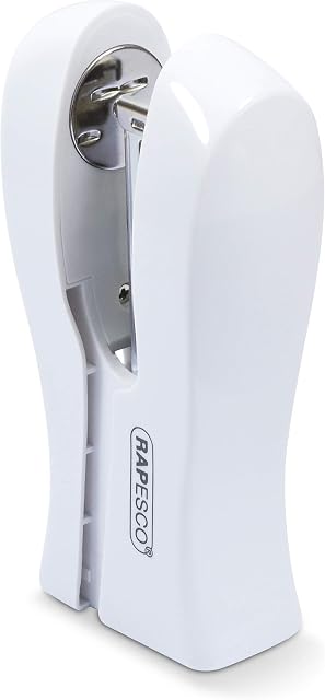 Rapesco 1319 Stand Up/Space-Saving Stapler, 20 Sheet Capacity, White