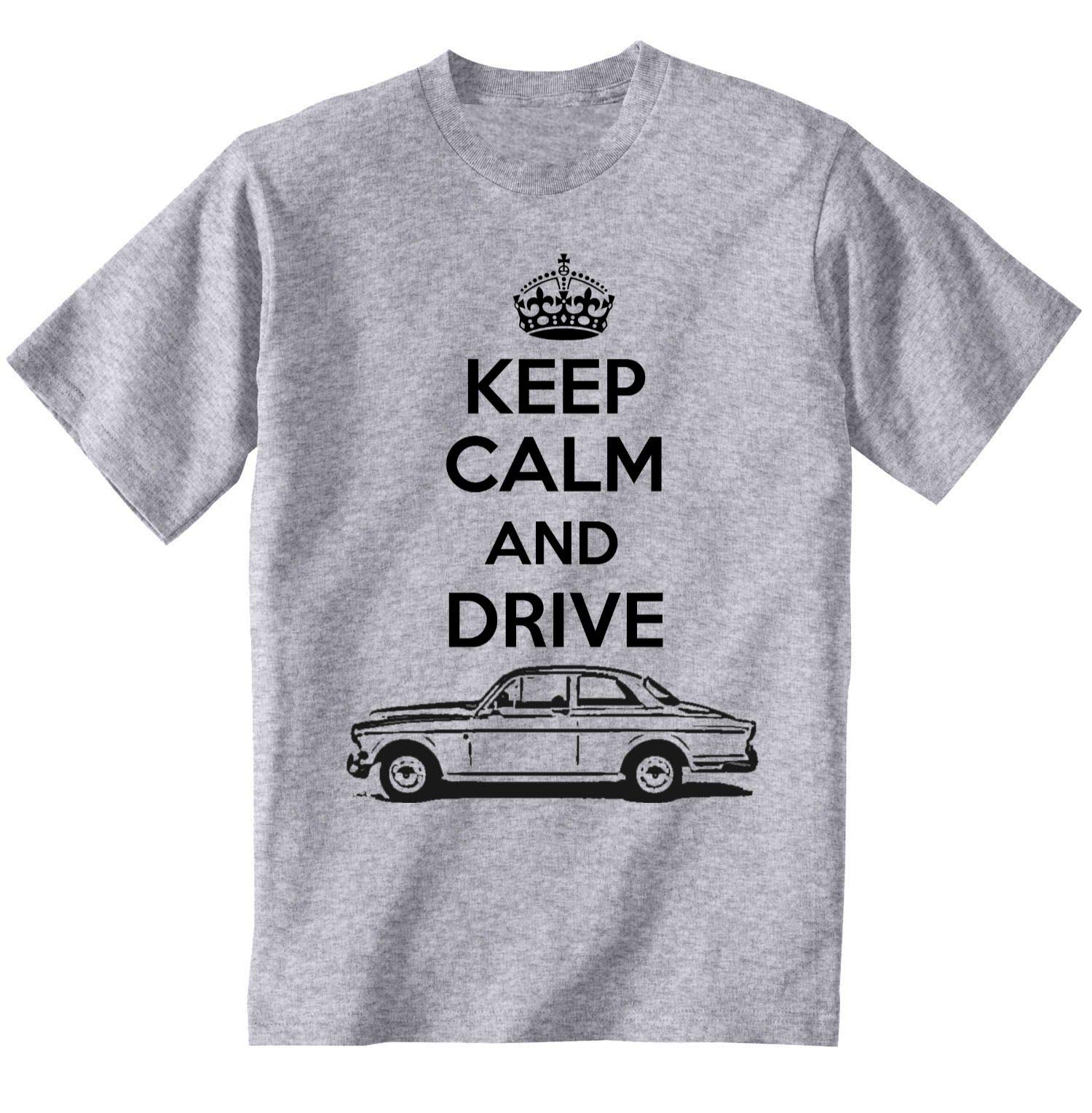 Men's Volvo Amazon Coupe Keep Calm and Drive Grey T-Shirt