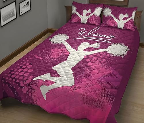 Miniatura 4 de Juego de ropa de cama y fundas de almohada personalizadas, regalo de animadora deportiva para ella, juego de ropa de cama y fundas de almohada,