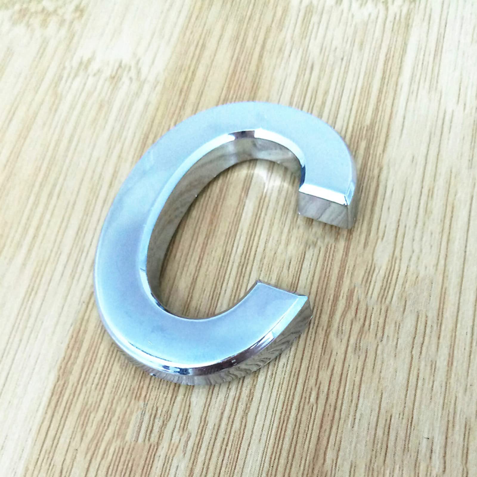 3D Self Adhesive House Plaque Numbers 5cm 0-9 Letters A-Z Dash Sign Door Plate Modern Silver Number Hotel Address Digits 3M Sticker ABS Electroplating, for Apartment Mailbox Indoor (C)