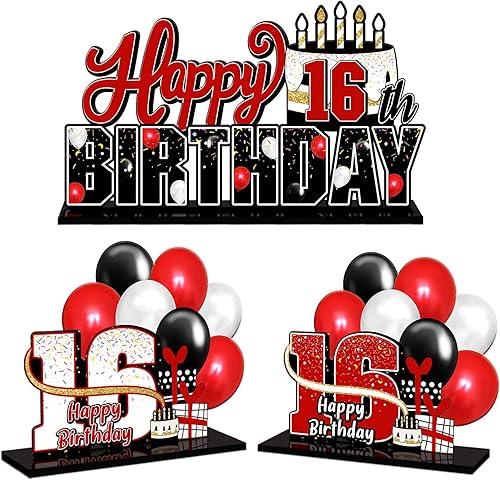 Miniatura 162 de LINGTEER Juego de centros de mesa de acrílico azul con texto en inglés «Happy 100th Birthday» – Decoración de regalo de fiesta de cumpleaños número