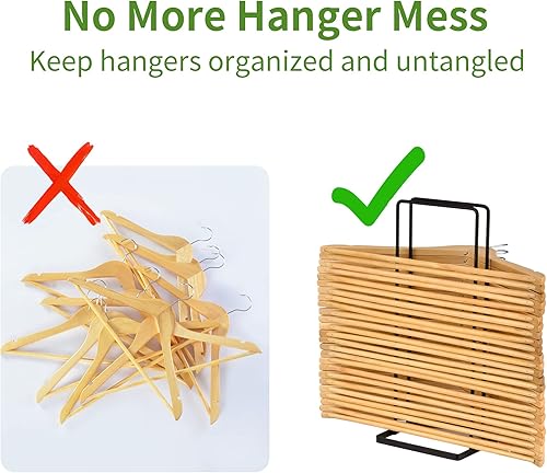 Miniatura 3 de Organizador de perchas, apilador para armario, cuarto de servicio, capacidad para 110 perchas de alambre para ropa, soporte de almacenamiento para