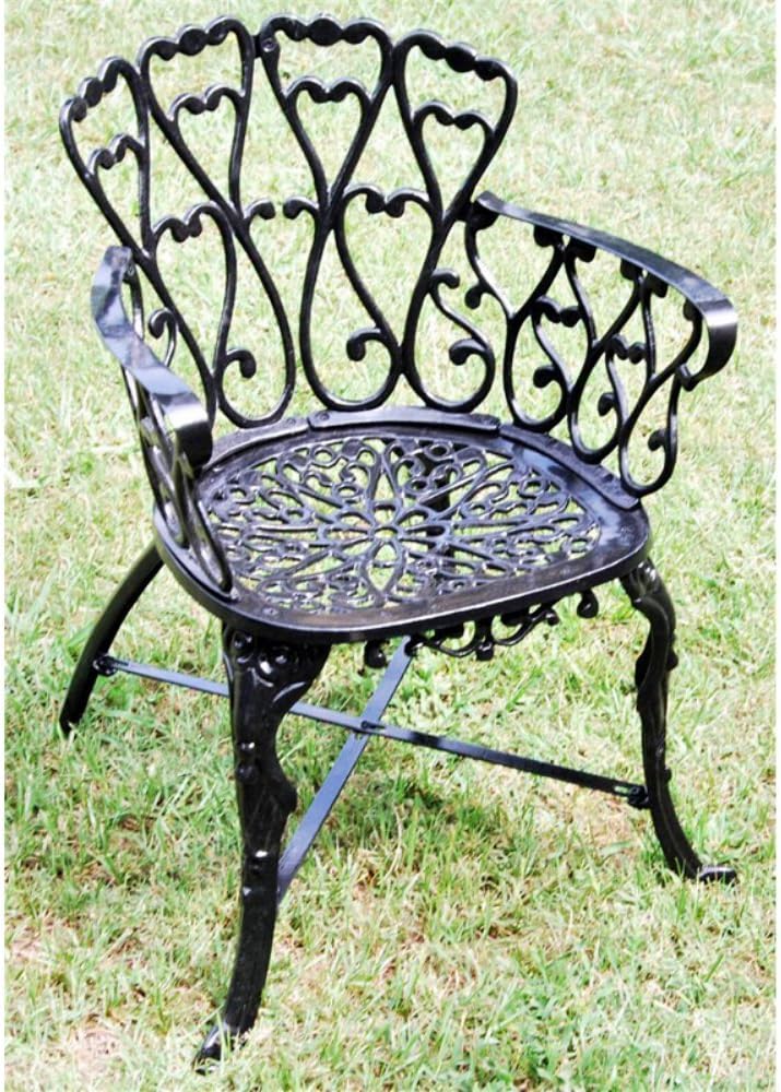 F3002-B Bistro Heart Aluminum Chair, Black