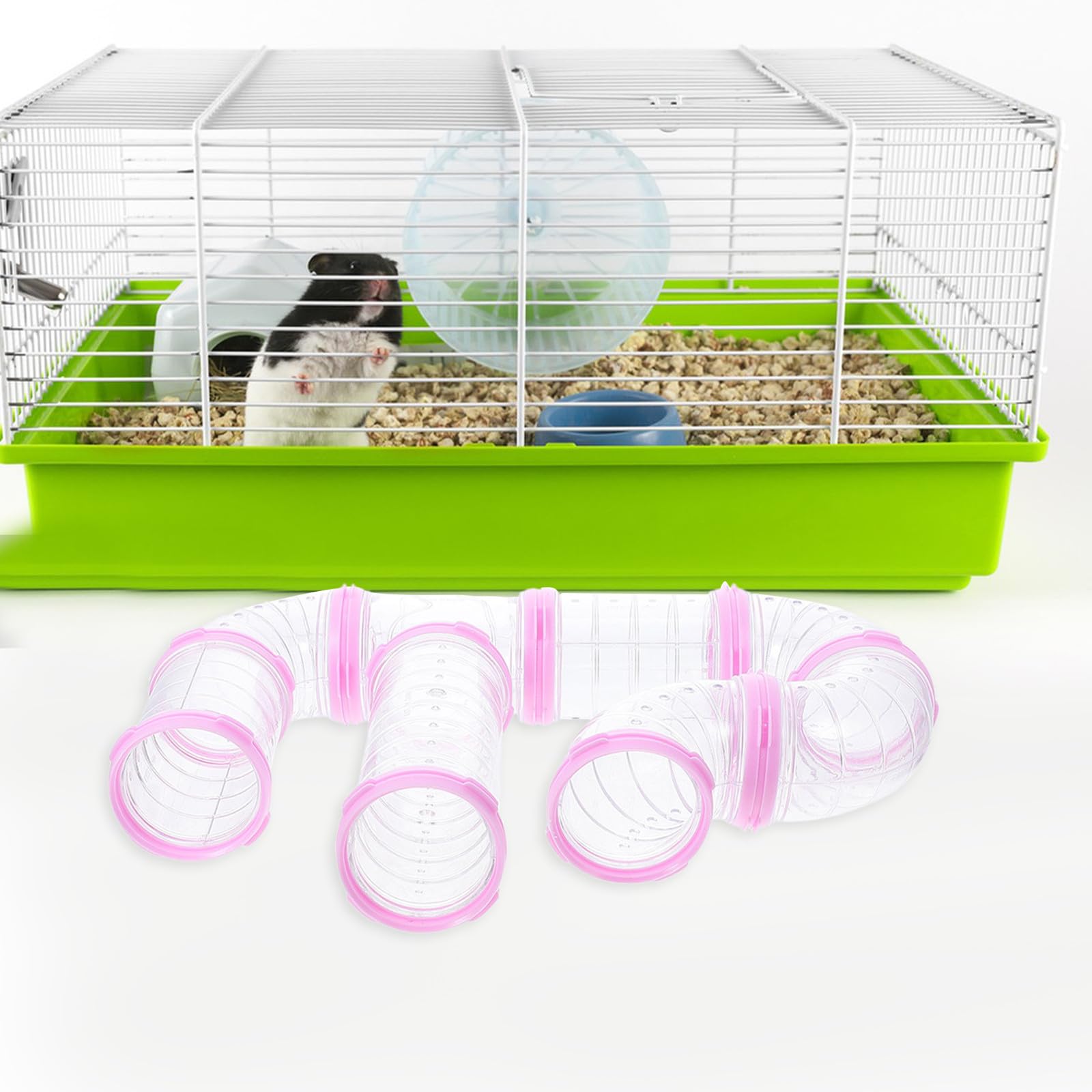 Luxshiny 16 Pièces Kit Tubes Transparents pour Hamster Tunnels Modulables en Plastique Rose et Violet Accessoires Cage Hamster à Monter Soi-Même Tunnel pour Petits Rongeurs Jeu