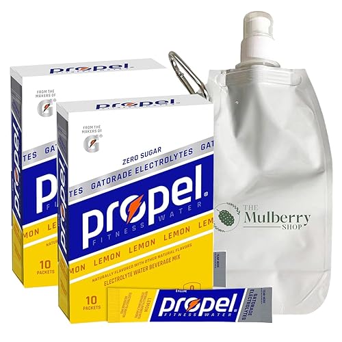 Paquete de 2 paquetes de mezcla de bebida en polvo, sabor a limón, paquete de 2 unidades que incluye propel Gatorade con vitaminas, electrolitos y
