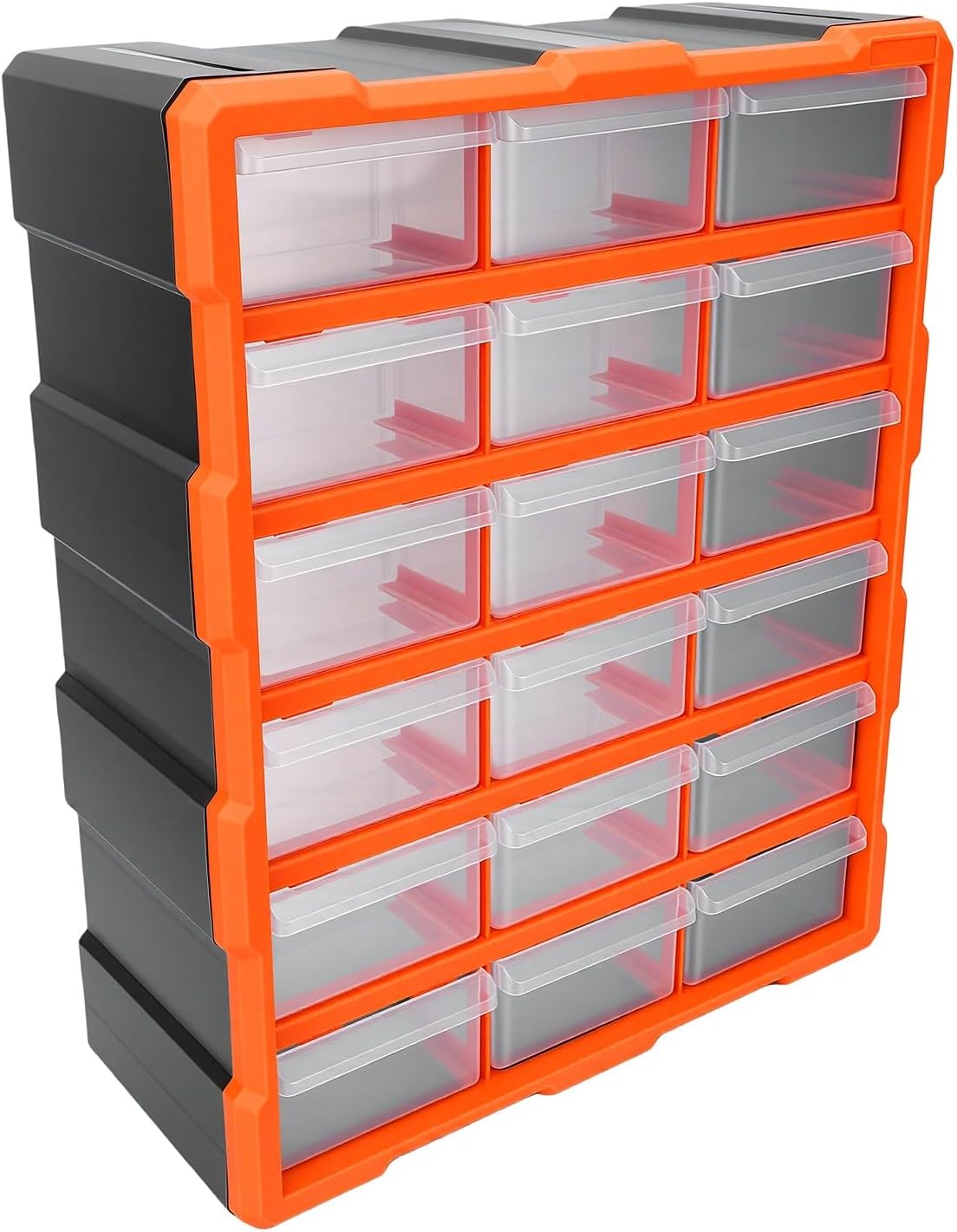 Hyuduo Small Parts Organizer with 18 Clear Drawers for Screws Nuts Beads