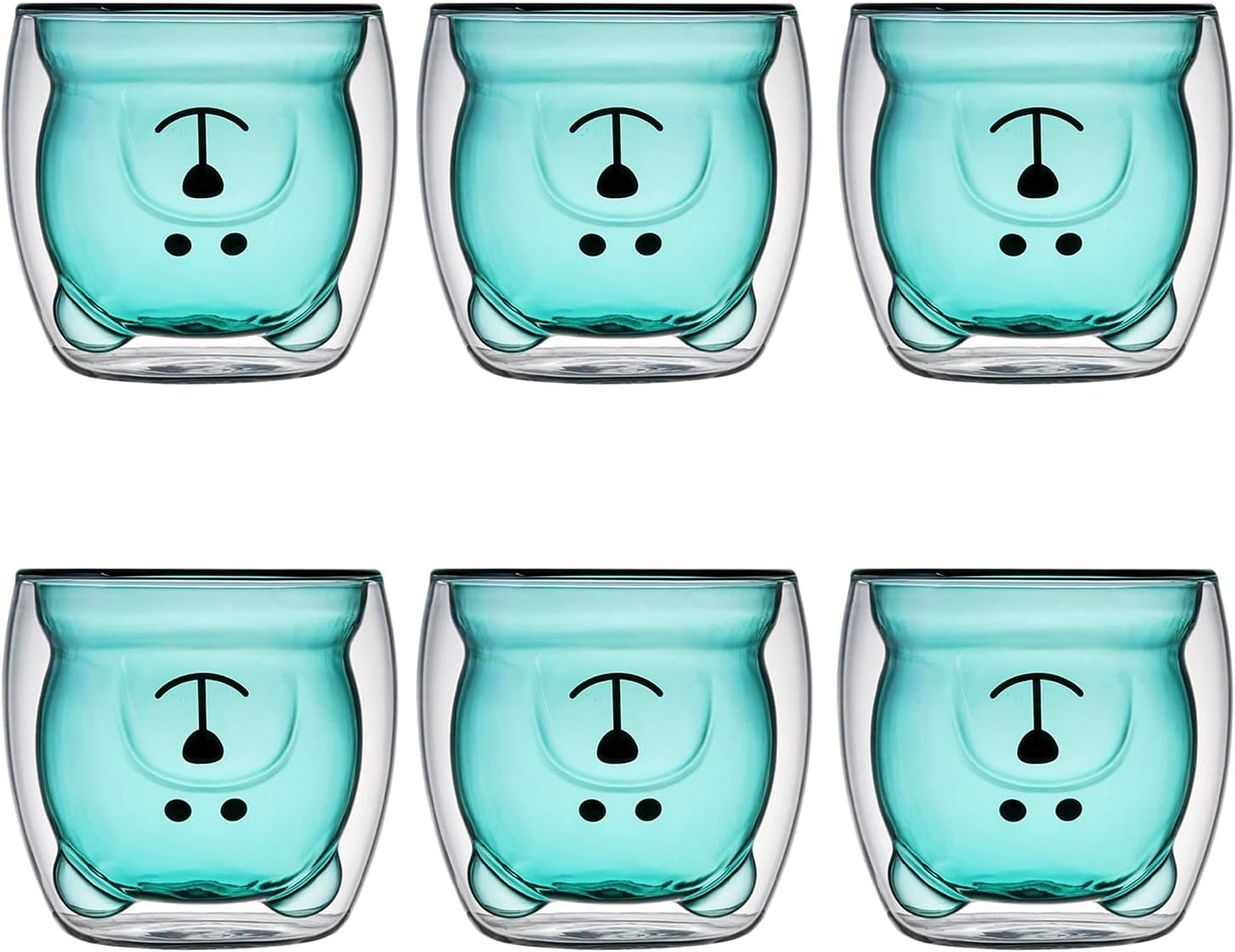 ガラスコップ可愛いくまちゃん 2重 耐熱 ガラス 保温 保冷 タンブラー漫画ガラス ミルクカップ
