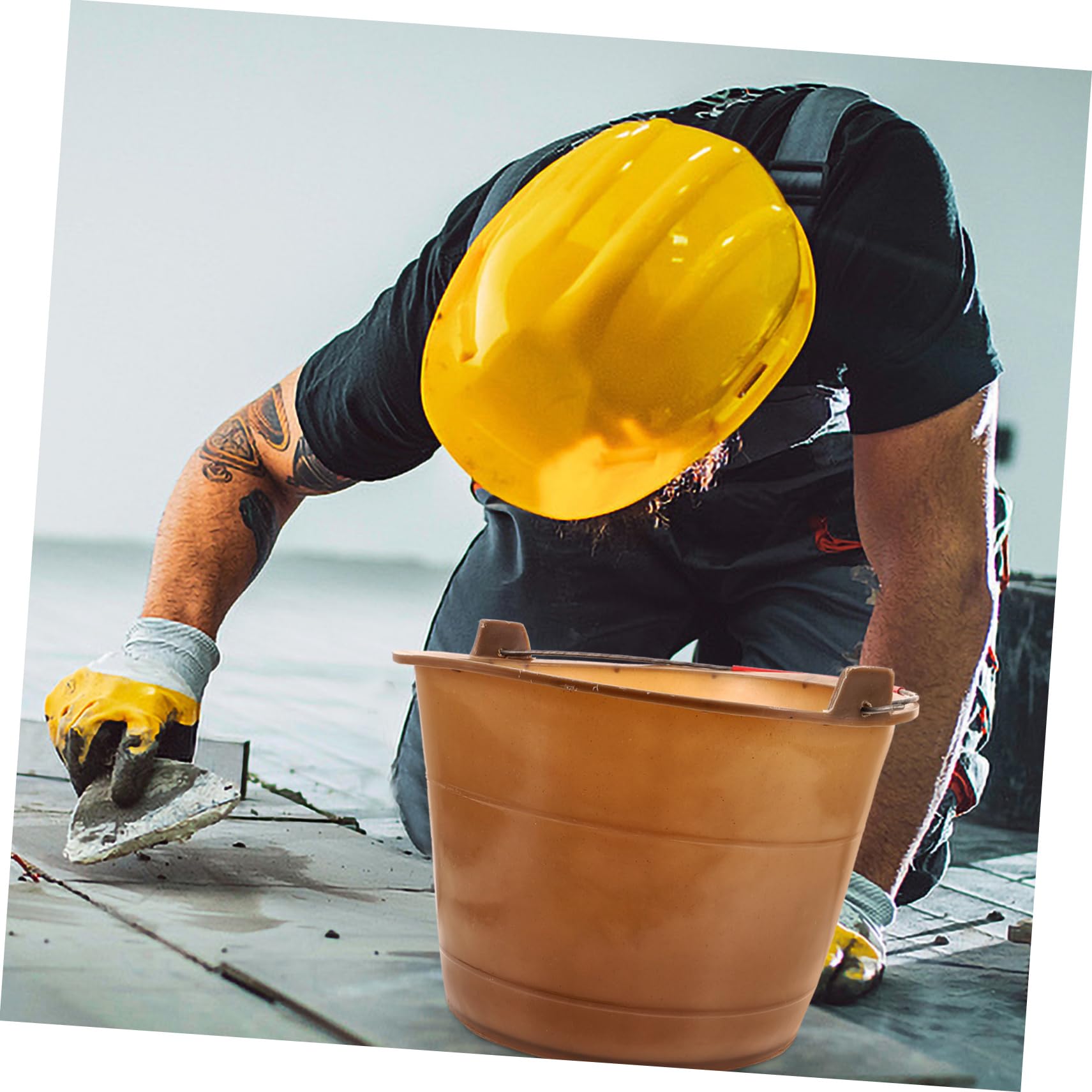 DOITOOL Beef Tendon Cement Bucket Water Bucket Garden Bucket Portable Plastic Bucket Thicken Mason Mud Pot