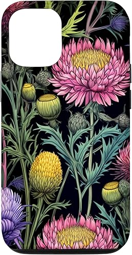 iPhone 1212 Pro Cute Wildflowers and Thistles Pattern Nature Flower Lovers Case