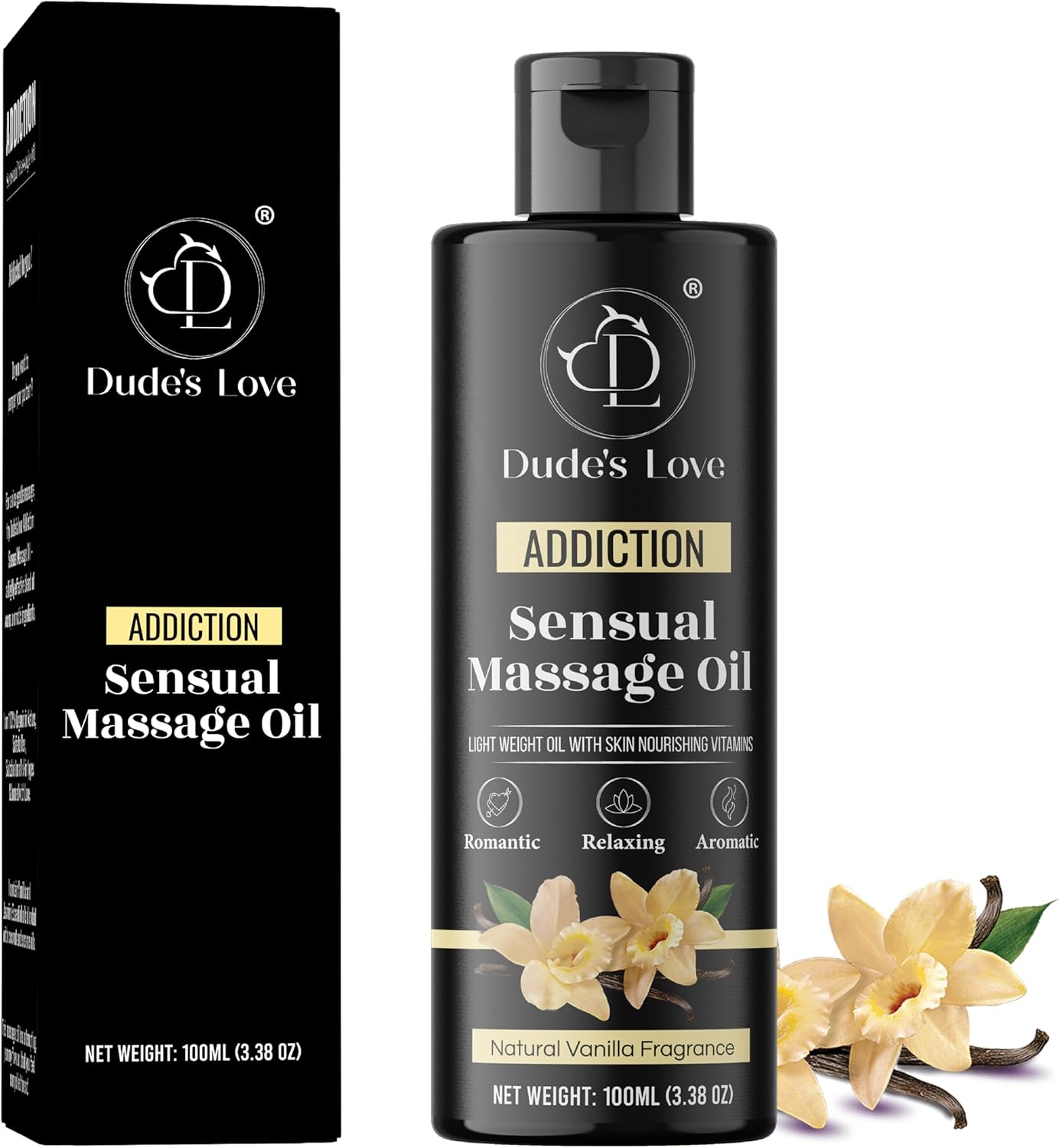 Dude's Love - Addiction- Vanilla Sensual Massage Oil - Stress Relief ...
