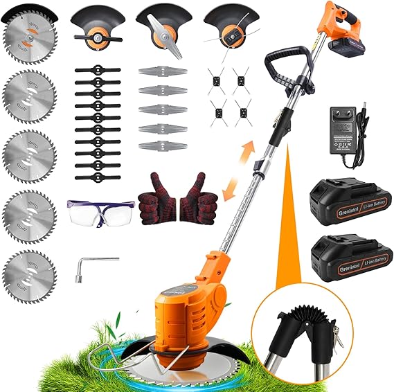 Grenintol 4-in-1 Cordless Brush Cutter with Telescopic Handle