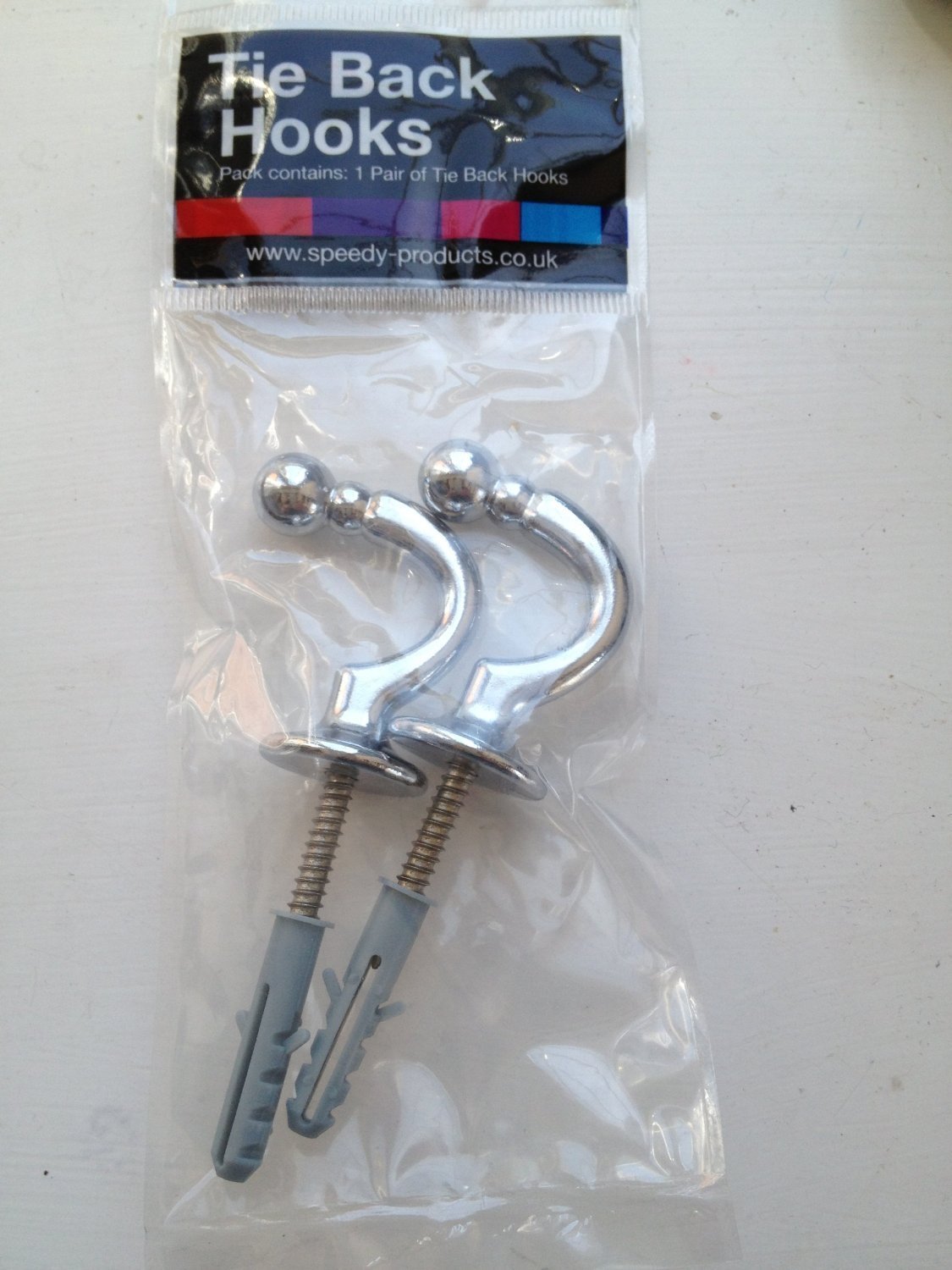 Speedy Palma Ball End Tieback Hook, Chrome - sold in pairs - Medium