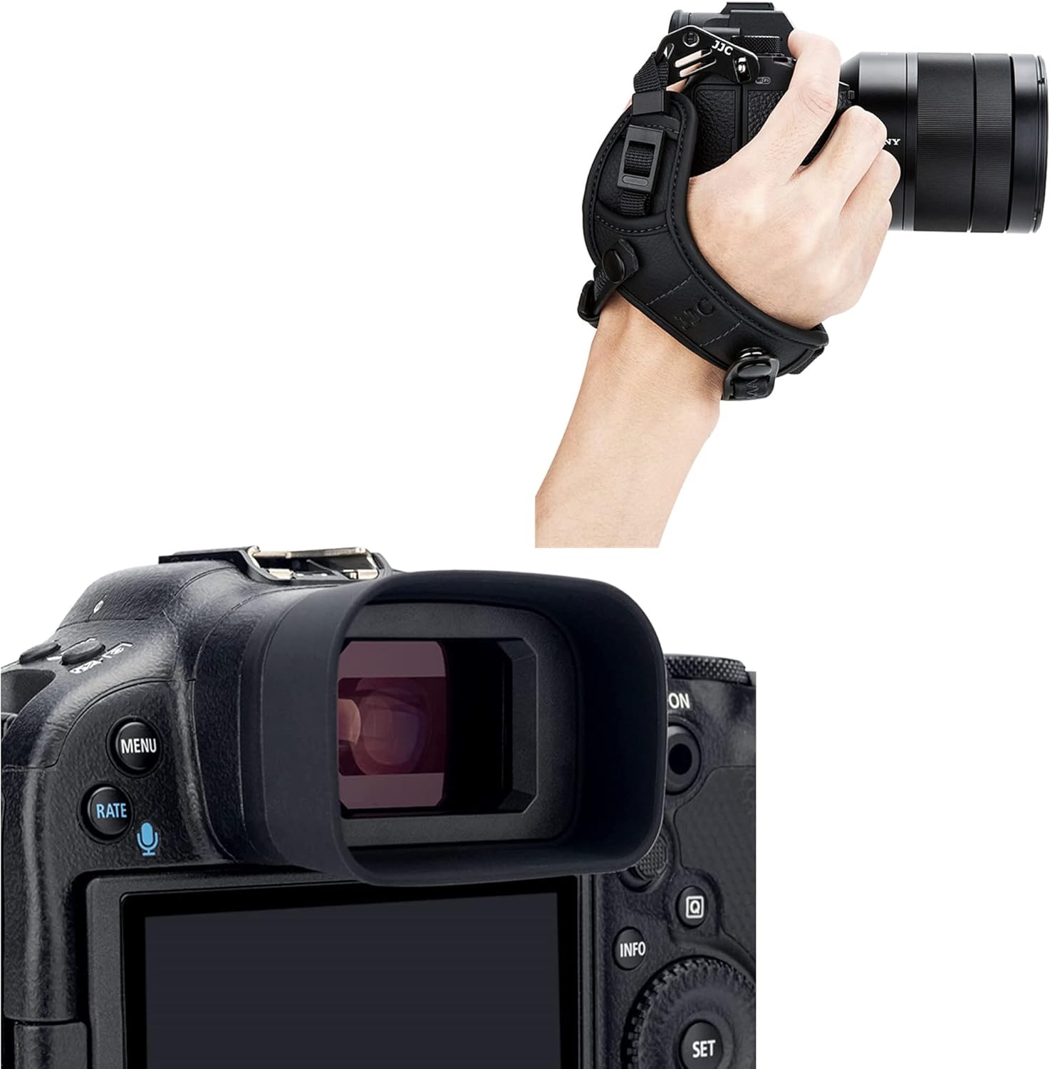 Camera Eyecup + Hand Strap Soft Silicon Camera Viewfinder