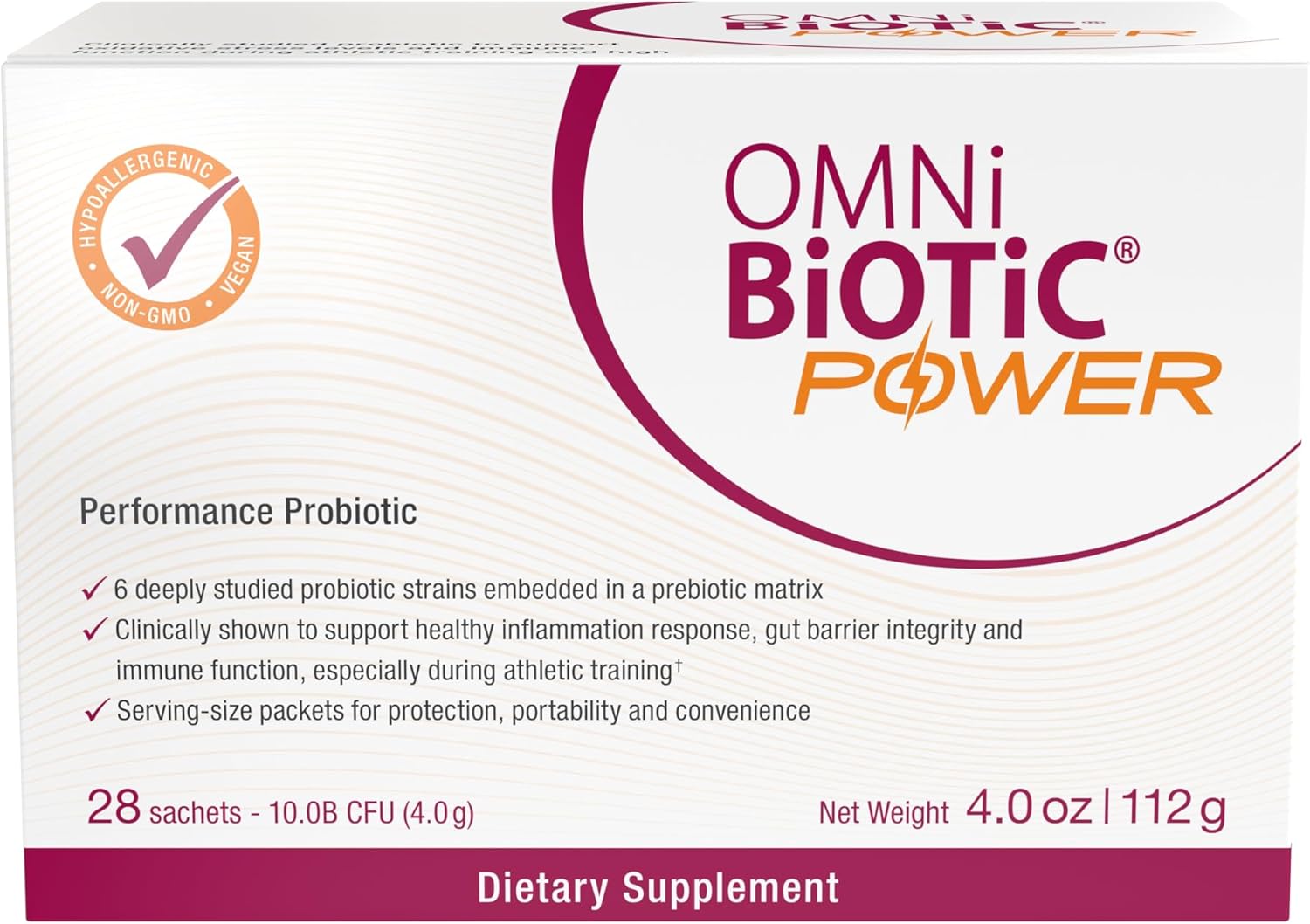 Power High Performance Daily Probiotic Supplement - Probiotic Powder with Magnesium Citrate for an Active Lifestyle - Supports Gut Health, Muscle Recovery, and Energy - Vegan, Non-GMO (30 Servings)