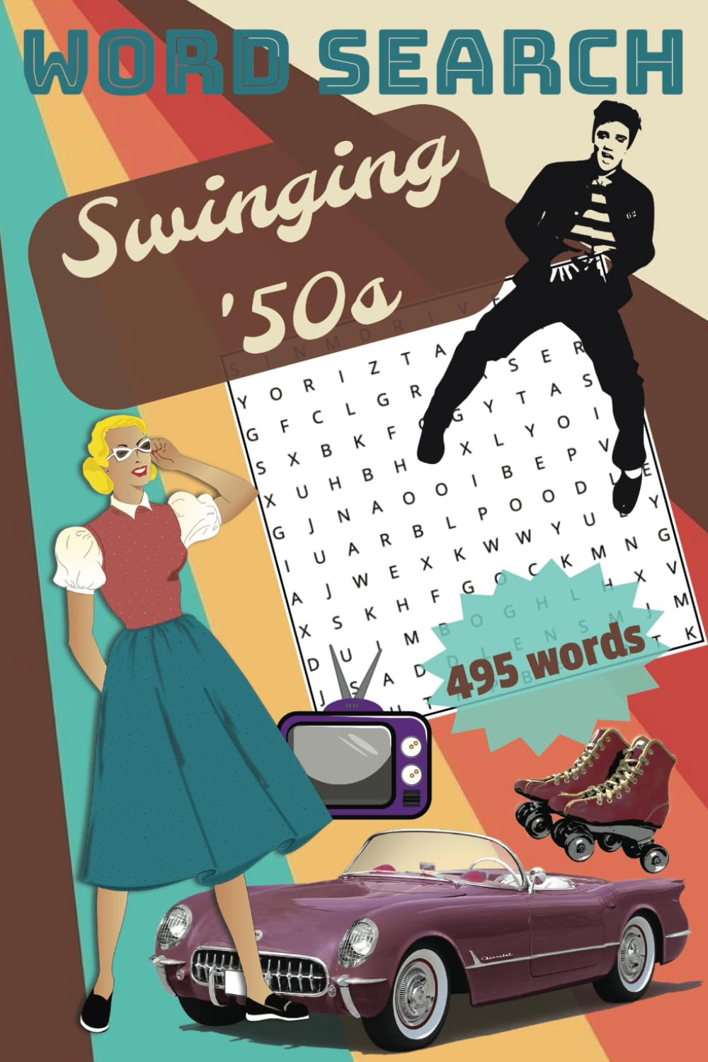 1950s Word Search Puzzle Book: Nostalgic Retro Brain Game Puzzles | Old School Memorabilia | Fun Trivia Holiday Gift to Relieve Anxiety & Boost Brain Power | 6x9 inches, 110 pages, 50+ puzzles