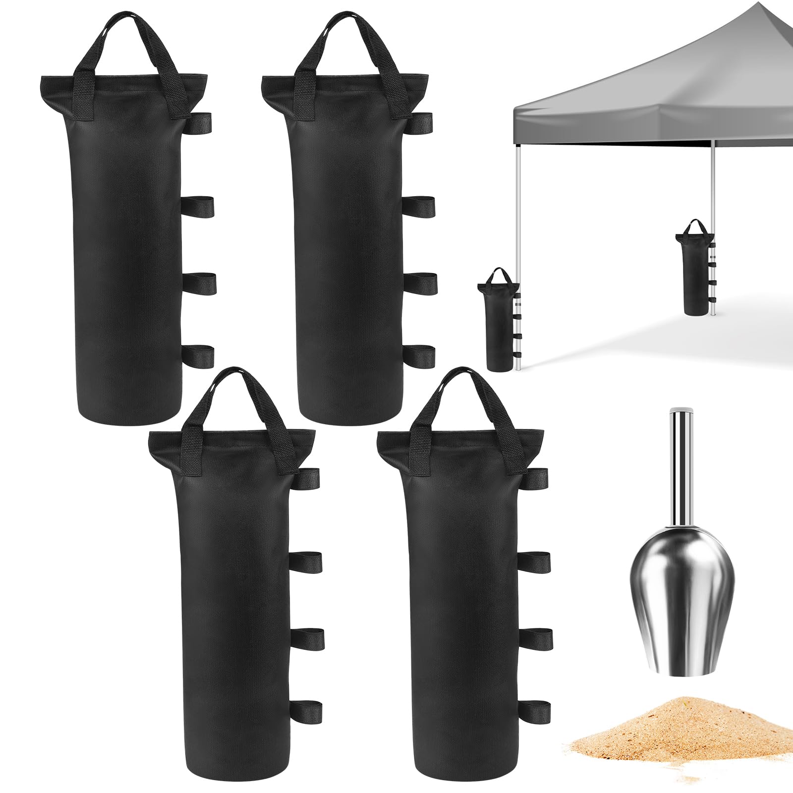 Lot De 4 Sacs Lestage Tonnelle - Poids De Sable 10kg Chacun - Oxford 800D - Piquets Inclus