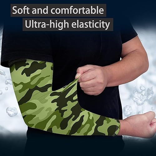 Vista 24 de CLOHOMIN Mangas para brazos, protección solar, mangas de compresión, cubierta de tatuaje para mujeres y hombres, manga deportiva atlética refrescante