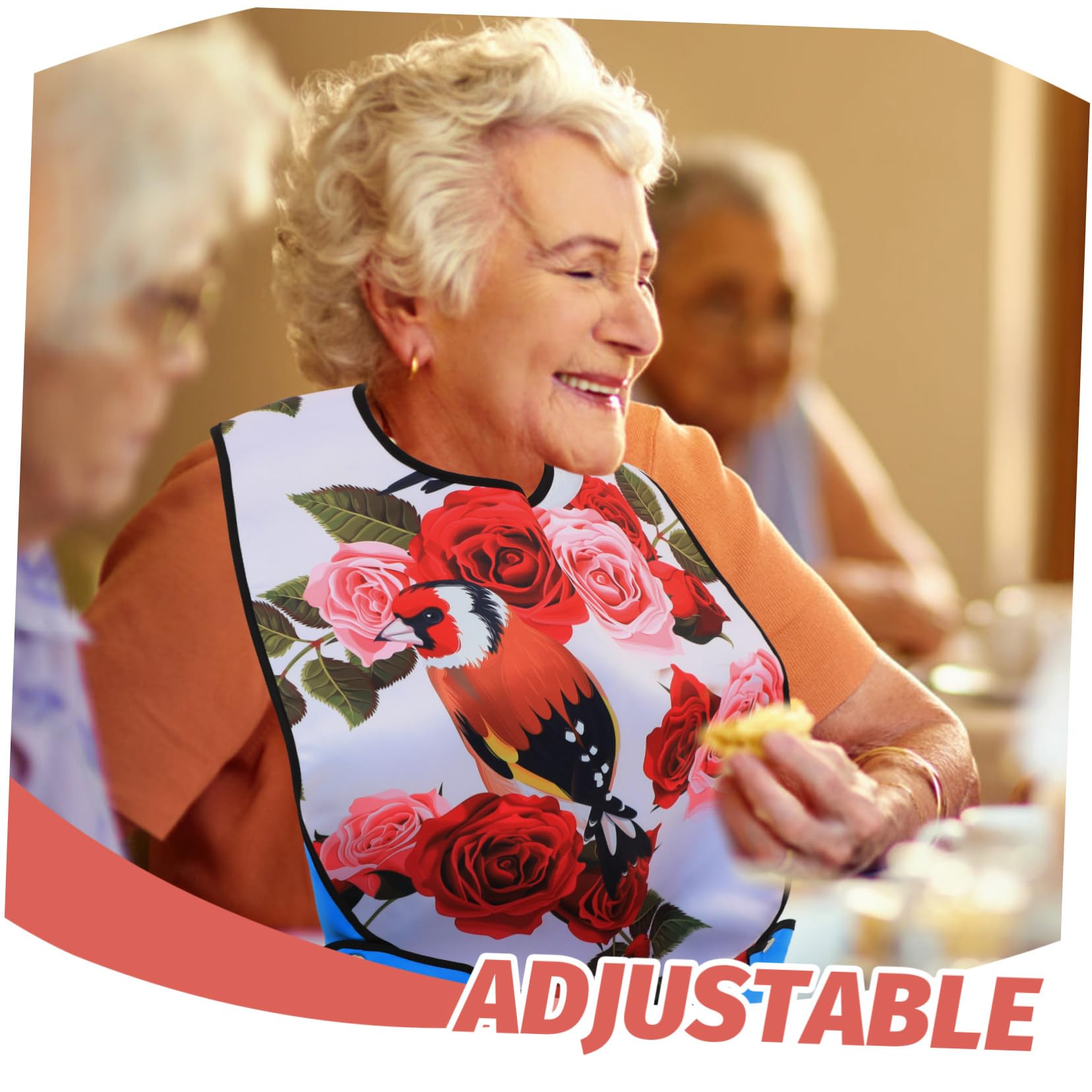 Healeved 3pezzi Bavaglino Riutilizzabile Design Stampato Protezione Per Abbigliamento Anziani e Disabilità Facile Indossare e Rimuovere Per Del Papà