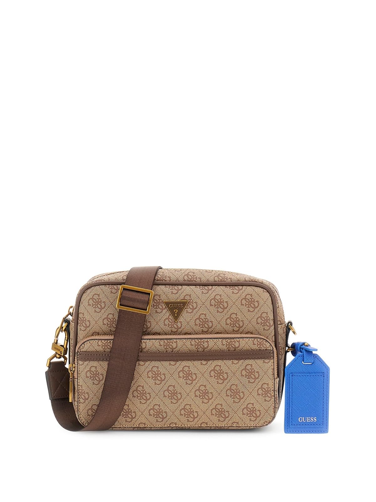 Guess Beige Double Zip Shoulder Bag Milano