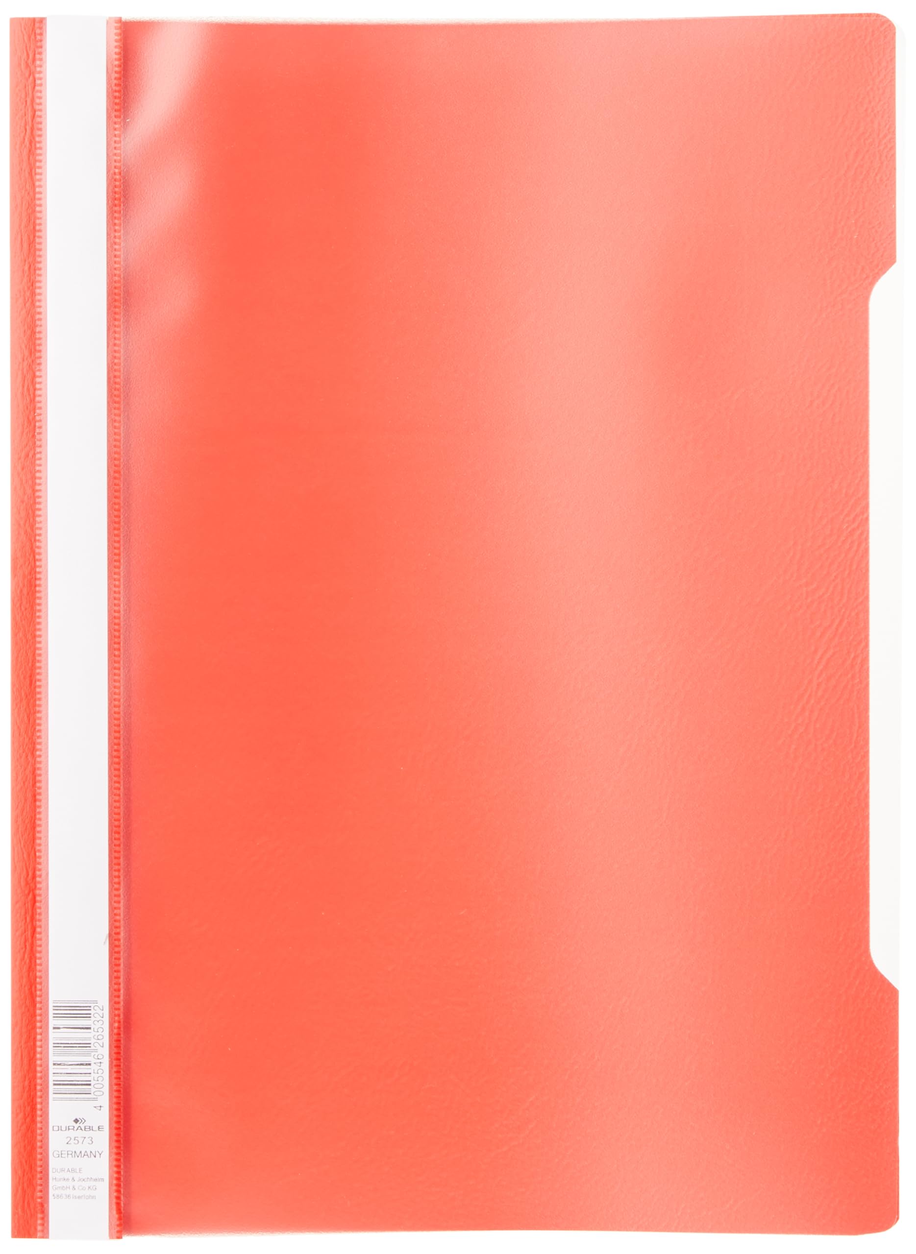 Durable 252303 Clear View Folder-Report File A4 PP, Red - Pack of 25