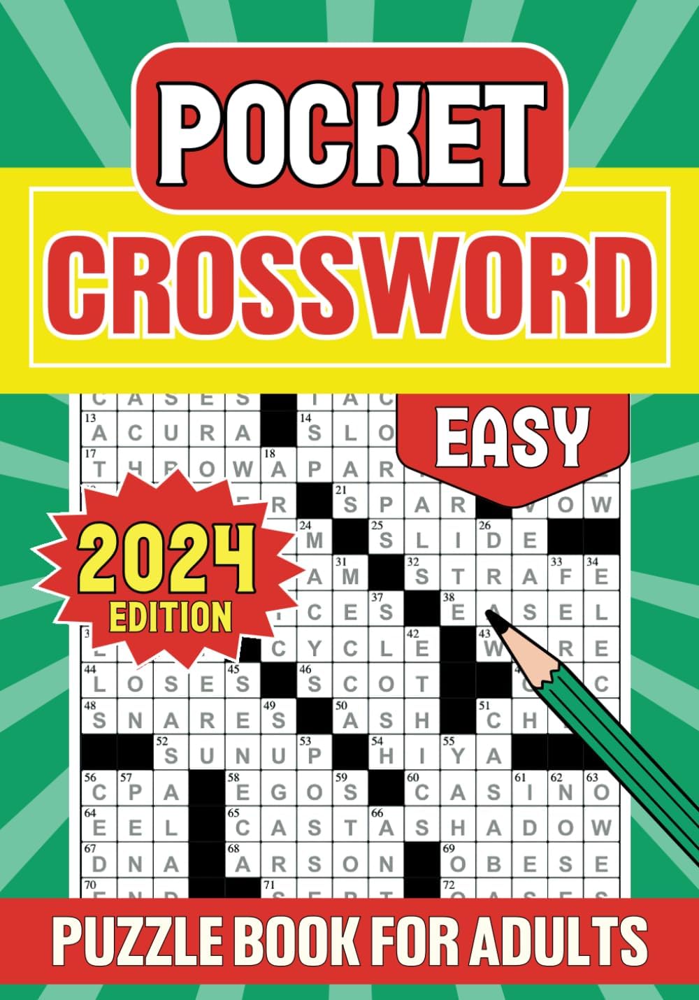 2024 Pocket Crossword Puzzle Books For Adults: Travel Size Crossword Puzzles For Adults & Seniors With Solutions, Large Print Cross Words Puzzles Book For Adults