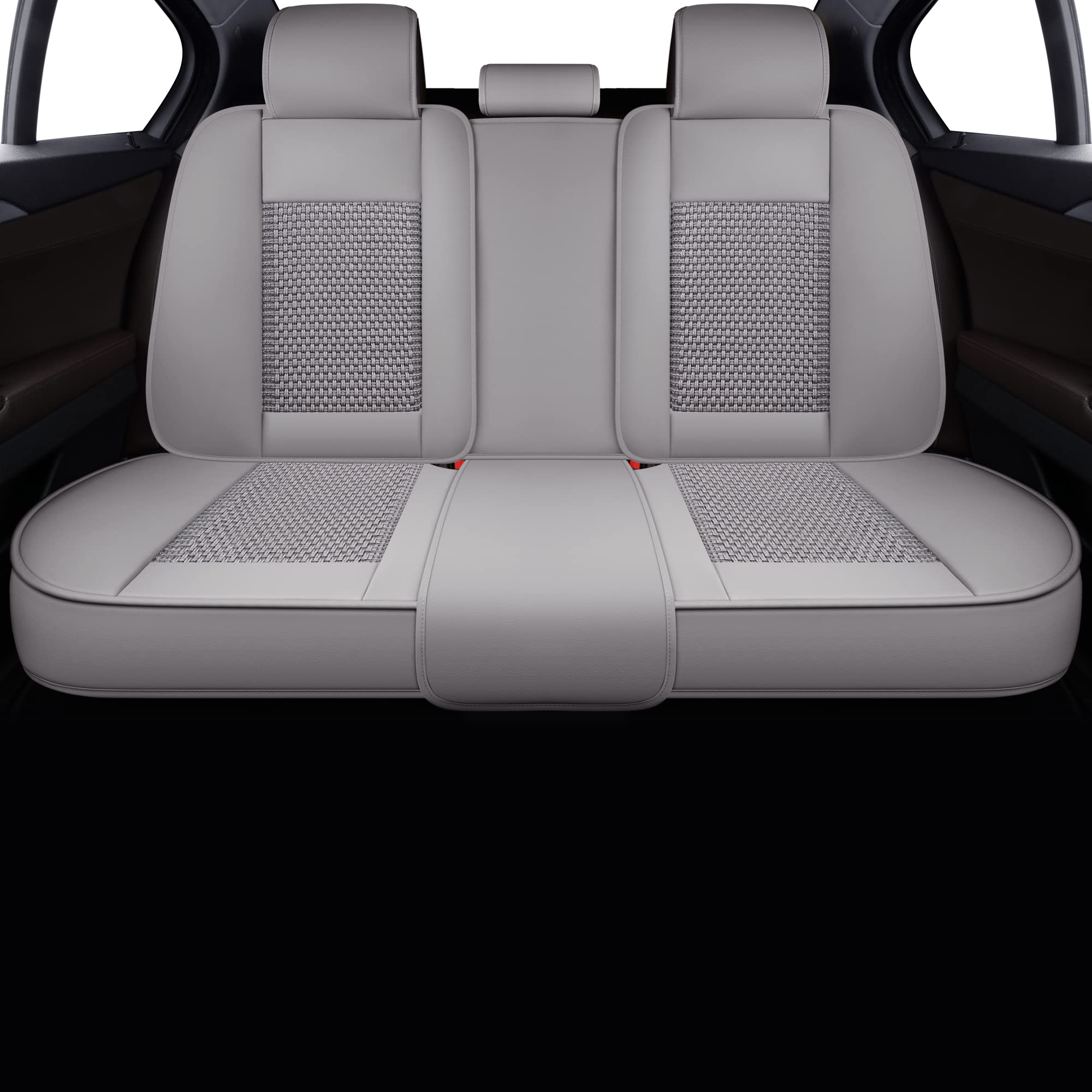 Photo 1 of LINGVIDO Leather Car Seat Covers,Breathable and Waterproof Faux Leather Ice Gray Rear Seat