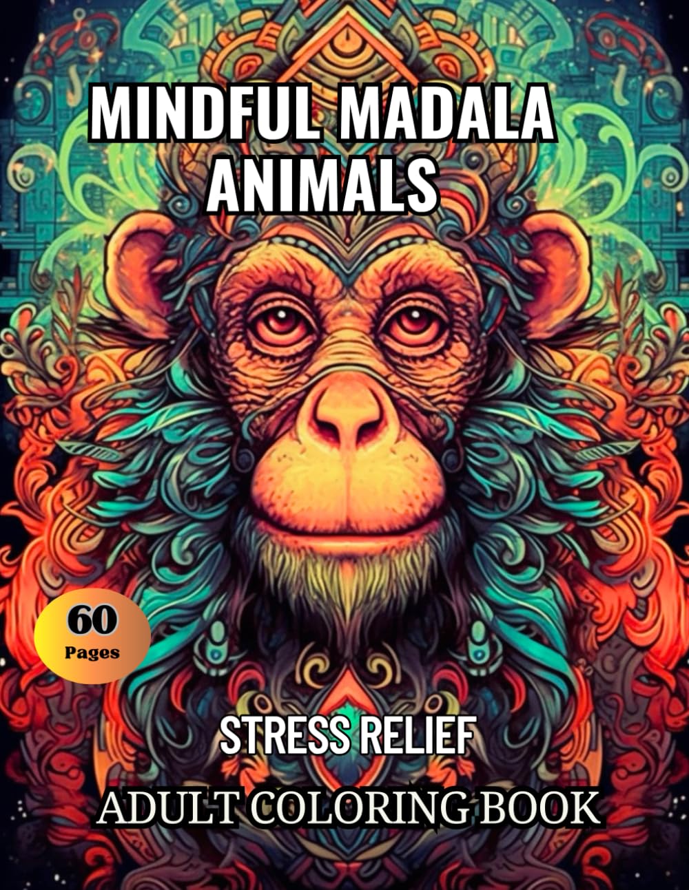 MINDFUL MANDALA ANIMALS: Mindful Mandala Animals: Stress Relief Coloring Book for Adults,Featuring 60 Unique Animal Mandalas Illustrations for Relaxation!