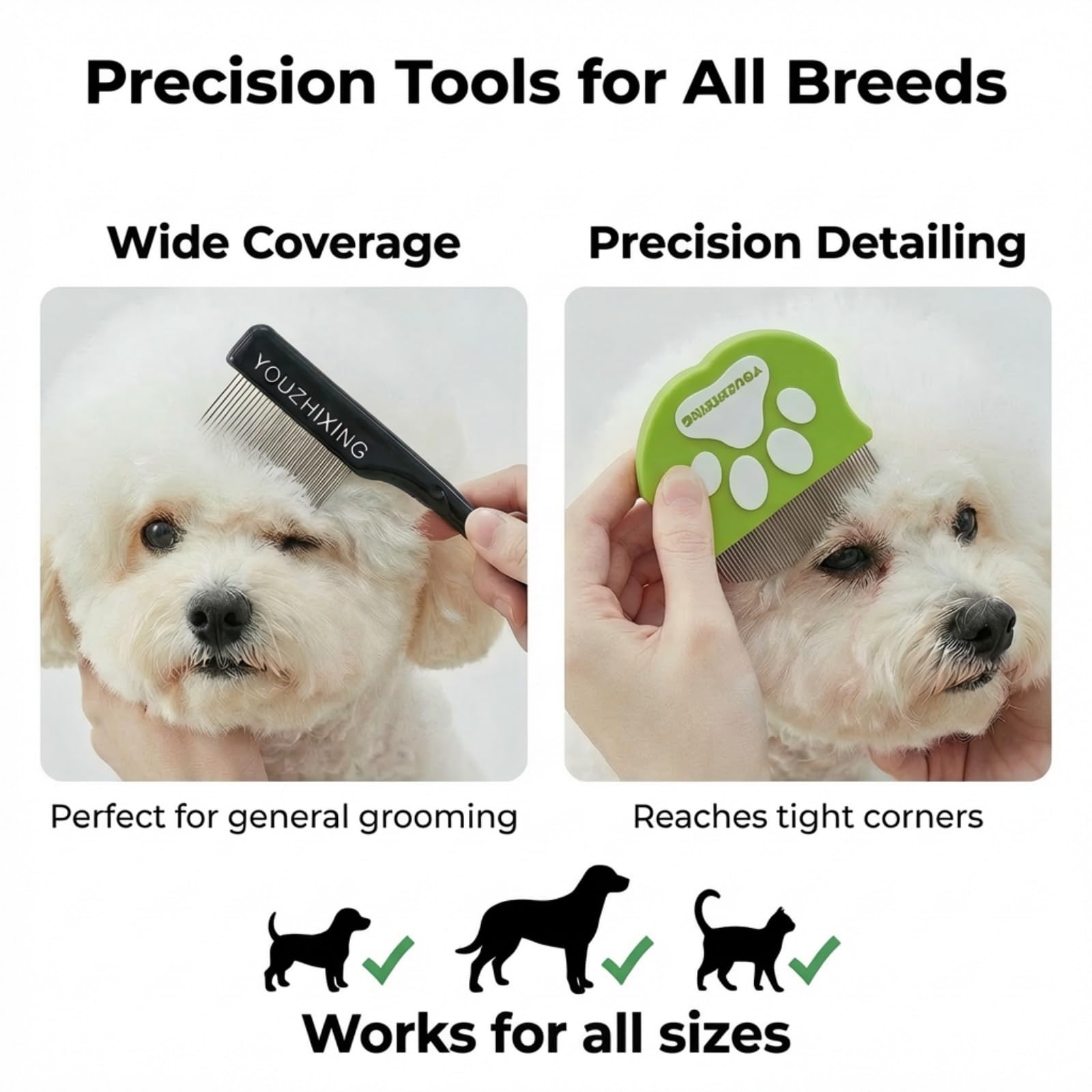 Pet Facial Grooming Kit for Dogs & Cats – Natural Fur Balm & Grooming Tools – Gentle Grooming Set for Maltese, Shih Tzu, Poodles & Cats (black, 4in1) — view 6