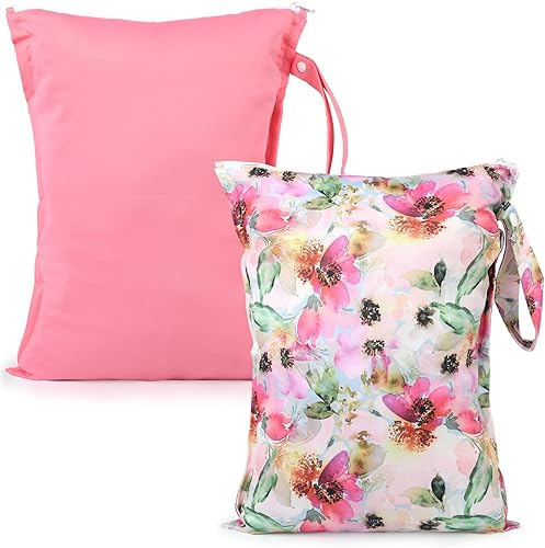 Bolsa impermeable a prueba de desorden, paquete de 2 unidades, reutilizables, bolsas húmedas para trajes de baño y ropa de bebé, bolsa húmeda a